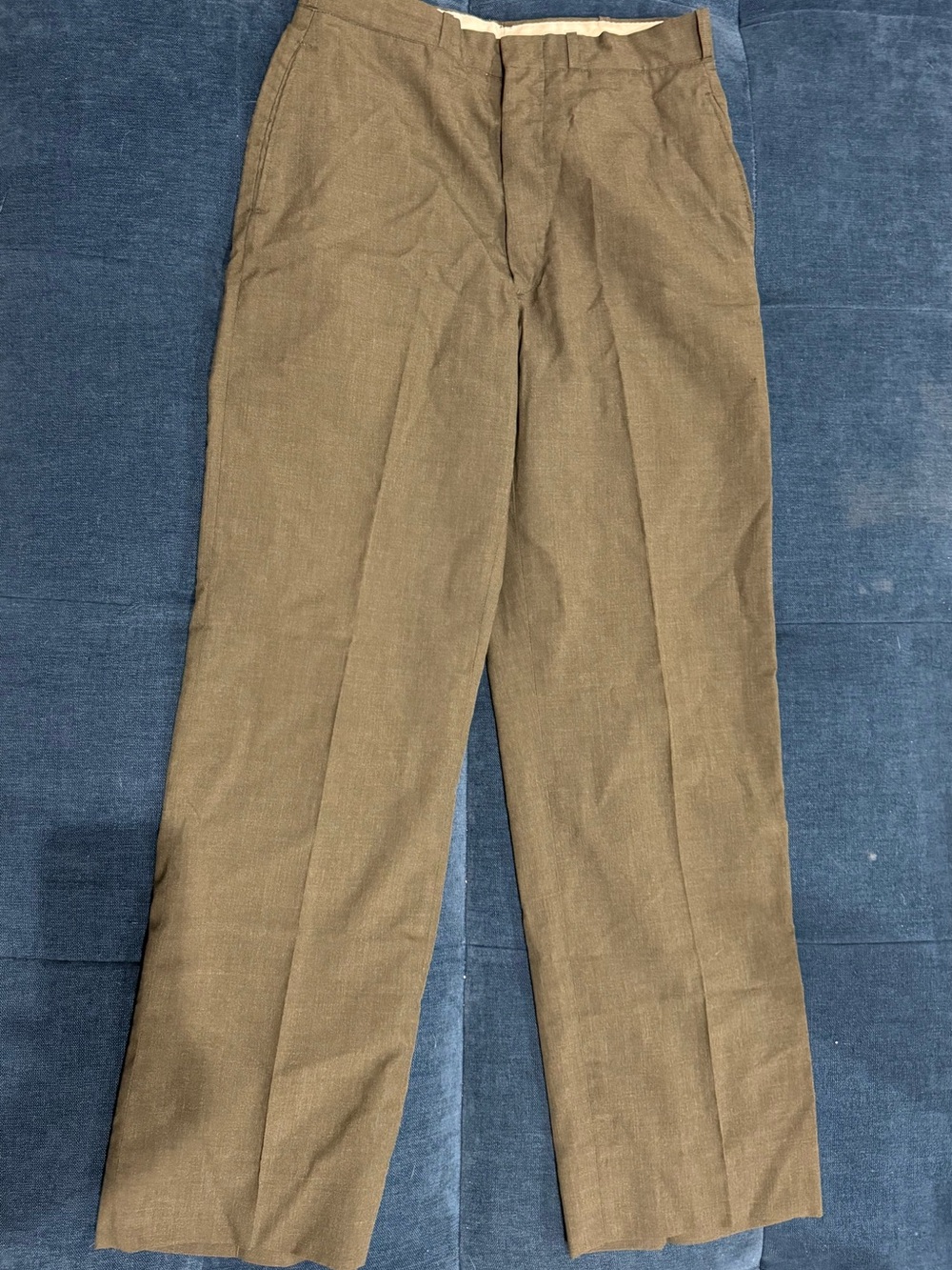 Vintage Military Uniform High Rise Straight Fit Olive Green Slacks